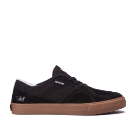 Mens Supra Low Top Shoes MELROSE Black/gum | AU-21256